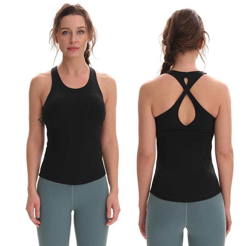 

Beauty Back Yoga Top Women Padded Crop Top Elastic Sportswear for Women Gym Workout Shirt Running Sport Vest Fitness Clothes