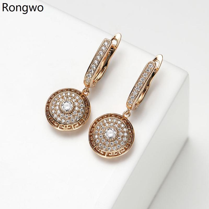

Stud Copper Natural Zircon Gold Earrings Small Women's Jewelry Round Crystal Party Wedding Accessories Aesthetic Gift