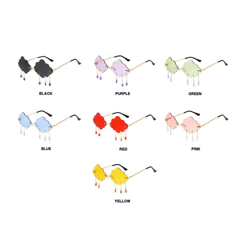 

New Rimless Sunglasses Women Vintage Clouds Tassel Steampunk Sunglasses Men Frameless Punk Glasses Shades