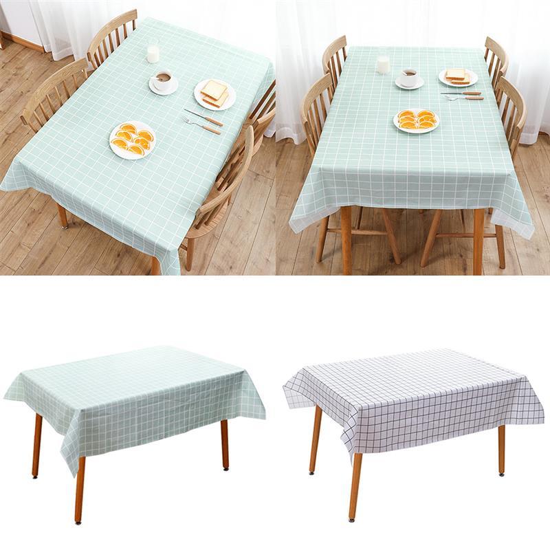 

Table Cloth Rectangular Waterproof Oil-proof Checkered Tablecloth Cover, White s