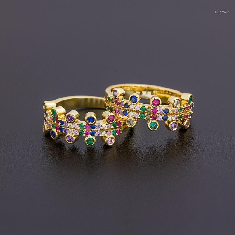 

2020 Fashion Cubic Zirconia Ring For Women Bohemian Colorful Rainbow Rings Statement Party Wedding New Year Jewelry Gift1