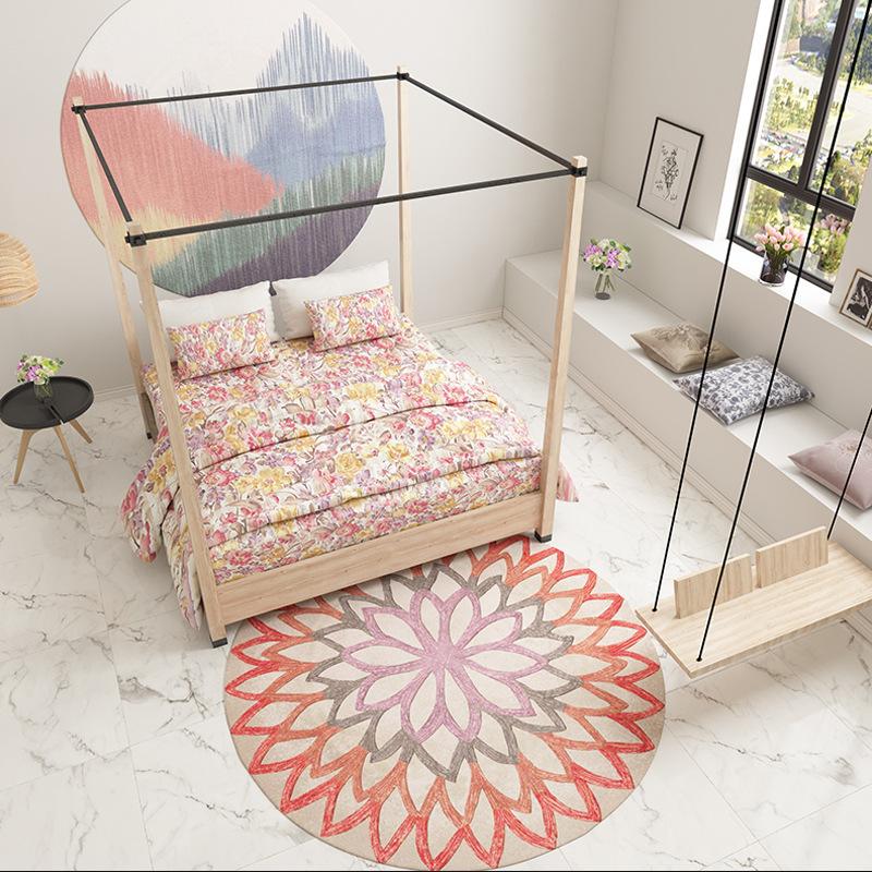 

Abstract Geometric Pattern Carpets for Home Living Room and Bedroom Circle Anti-slip Ground Mat Rug