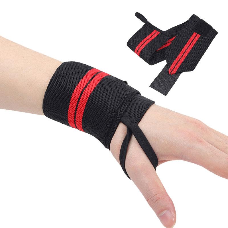

2 pieces Adjustable Wristband Elastic Wrist Wraps Bandages for Weightlifting Powerlifting Breathable Wrist Support, 2 piece red