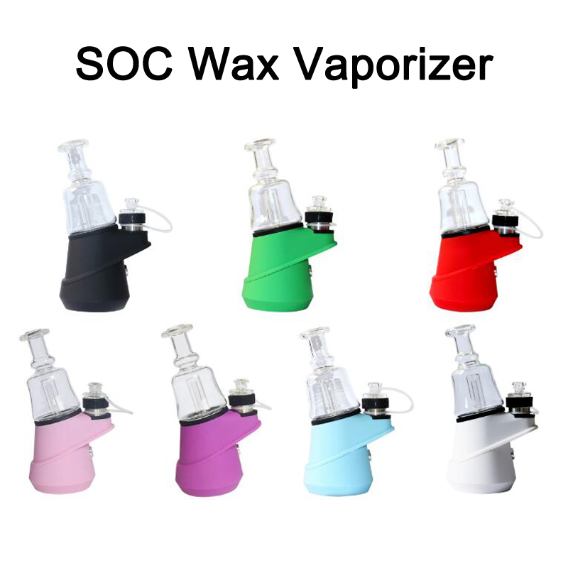 

SOC Wax Vaporizer Starter Kit Detachable Dab Rigs Quartz Ceramin Bowl Rechargeble 2600mAh Base Portable Vape Concentrate Dabber Atomizer