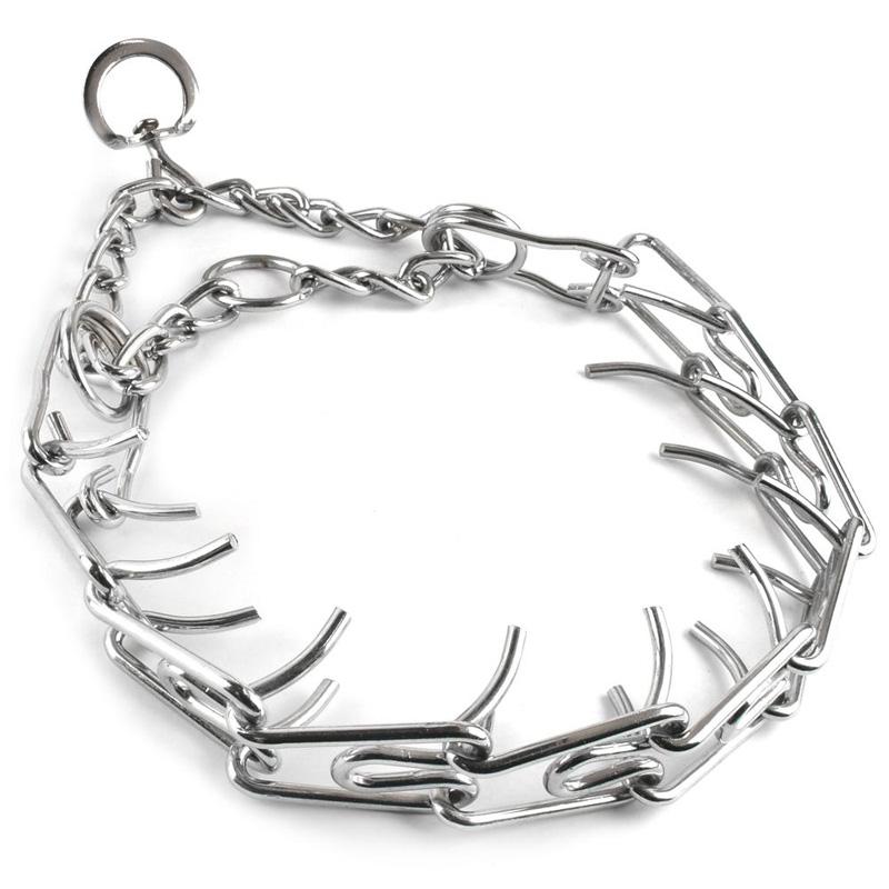 

45/50/55/60cm Adjustable Dog Training Collar Chain Pet Supply Metal Steel Prong Pinch Choke NOV99