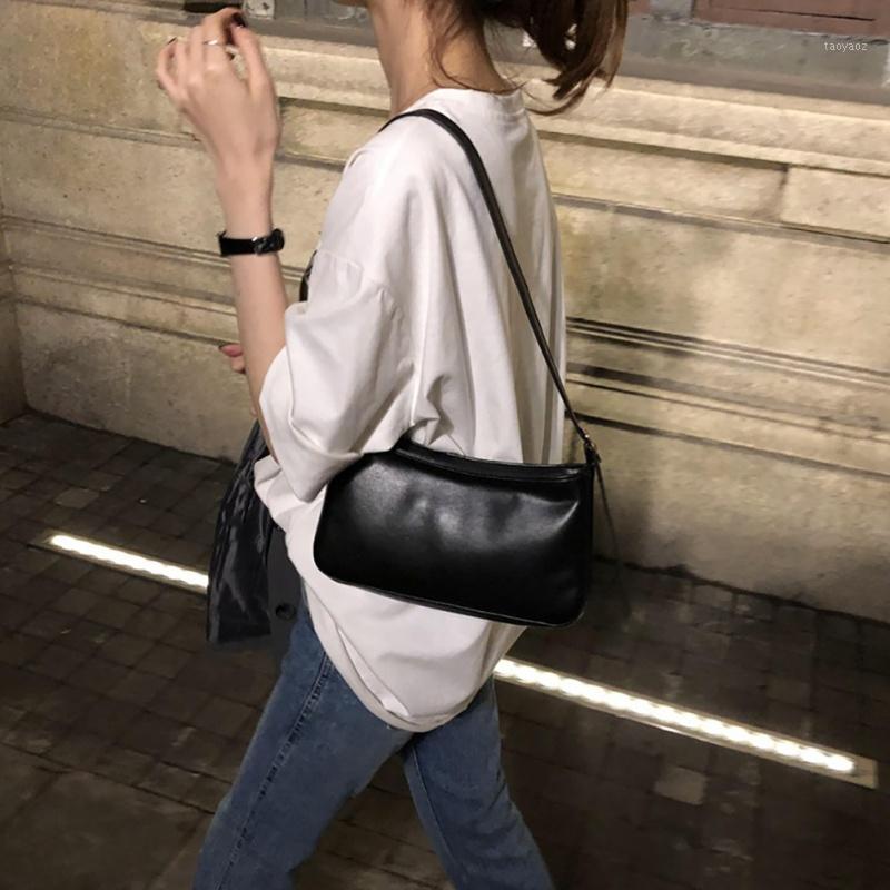 

Korean Style Vintage Solid Color PU Bags Women's Shoulder Bag Package Simple Casual bags Feme1, Sky blue