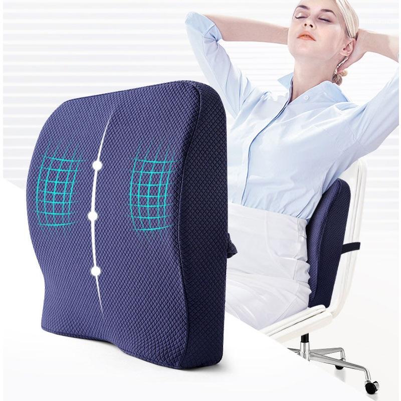 

car seat cushion Chair Cushion Sofa Bed Back Lumbar Support Back Rest Pillows Memory Cotton with adjustable straps1