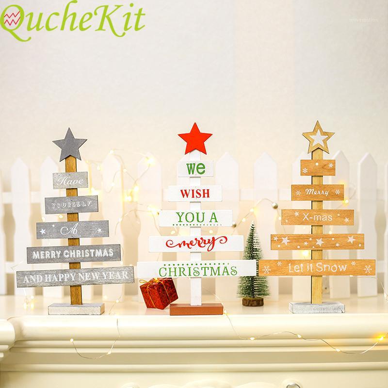

2020 Merry Christmas Tree Decoration Stars Christmas Desktop Ornamants Wooden Docoration New Years Party Decor1