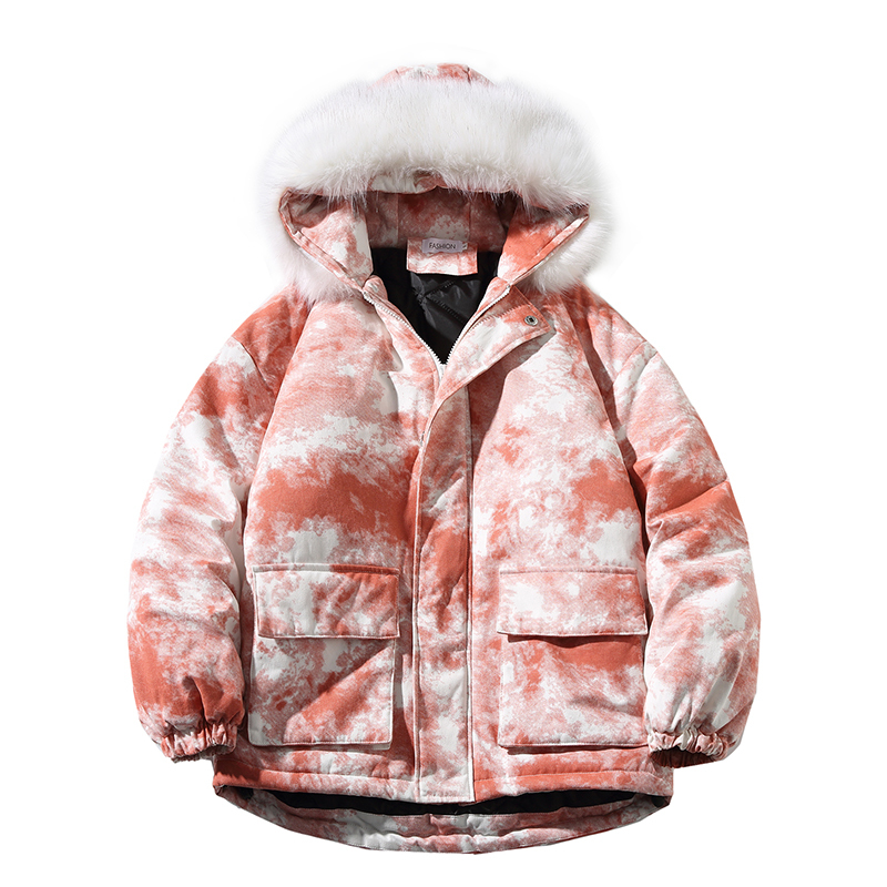 

2020 Fashionable Turtlenecks Male Dye Tie Hoodie Warm Winter Parkas Men' Jacket Plus Size Dpcb, Blue