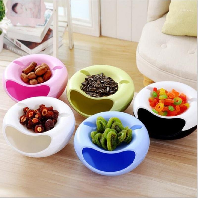 

Plastic lazy fruit plate melon artifact detachable double layer candy plate round fruit box melon storage box1