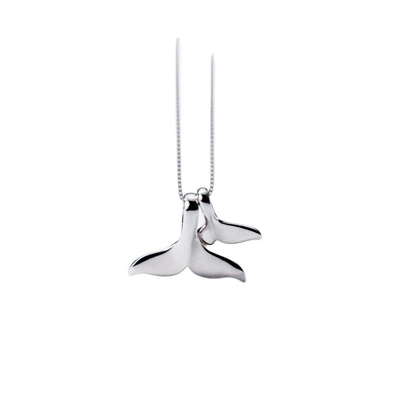 

Pendant Necklaces 925 Sterling Silver Sea Elements Fish Tail Necklace Elegant Fashion Clavicle Chain Jewelry For Lady Women Girlfriend