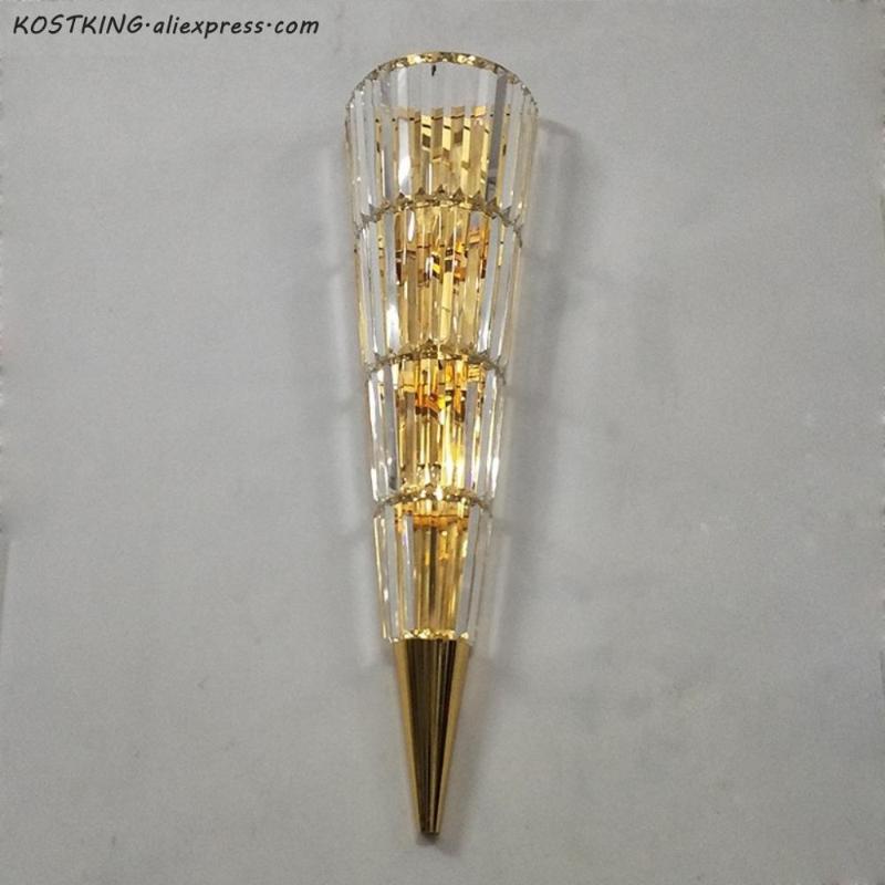 

Luxury gold crystal wall sconce for living room indoor wall lights for bedroom bedside lamp applique murale luminaire wandlamp