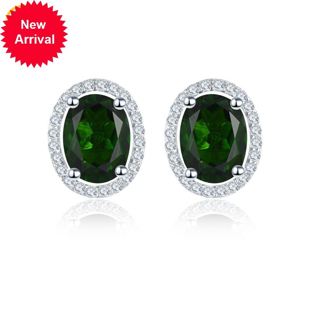 

Hutang green chrome diopside bolt earrings prisoner natural stone solid 925 silver thin vintage sterling jewelry