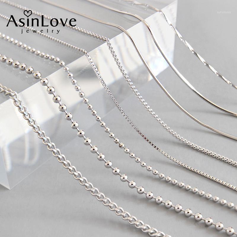 

AsinLove Classic 925 Sterling Silver Chain Snake Bone Necklace for Women Minimalist Bead Chains Fashion All-match Fine Jewelry1