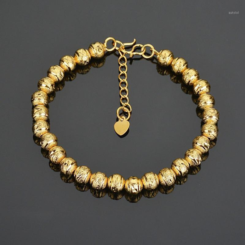 

Womens Mens Bracelet Stainless Steel Gold Color Lucky Bead Bracelets for Men Women Bangle Fashion Jewelry Mother Gift1