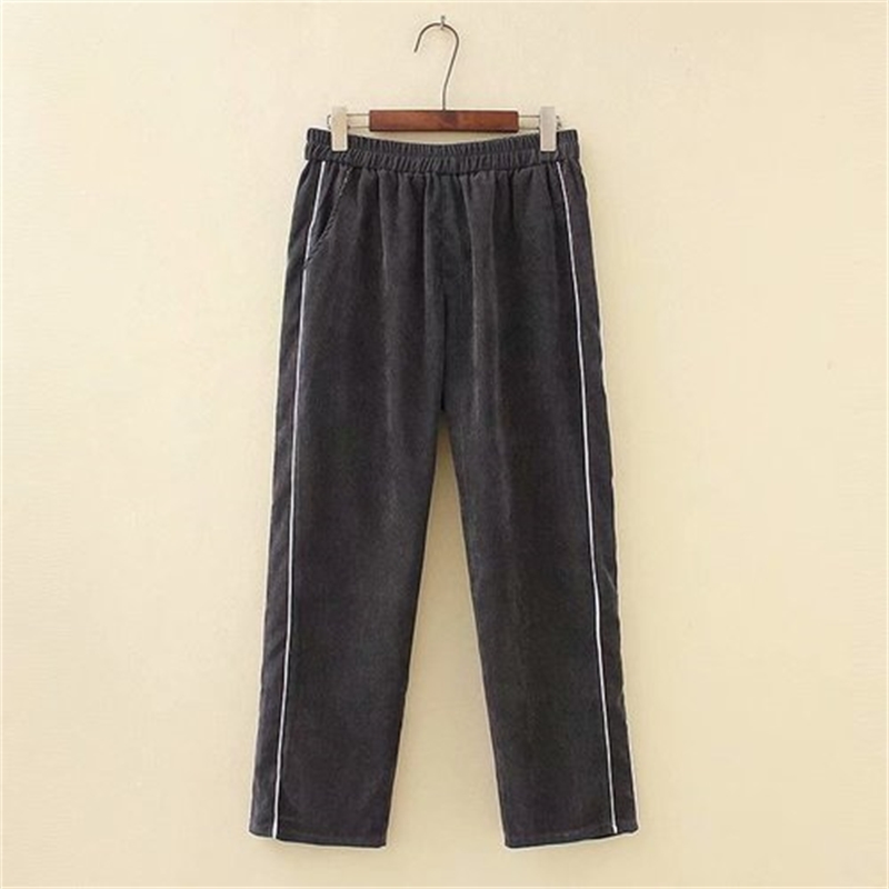 

Corduroy Women's Size Large Elastic Waist Casual Ankle Pants 8hhm, Dark grey