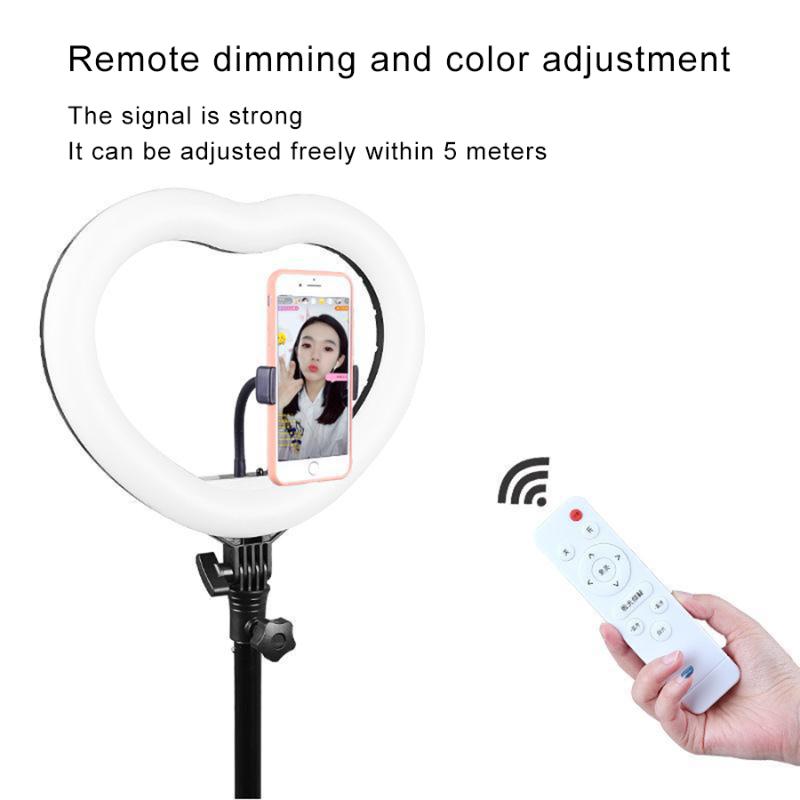 

MAMNE 12 inch Love Ring Light Selfie Diammable Video Studio Photography Lighting Photo For Youtube Live Streaming Camera Phone