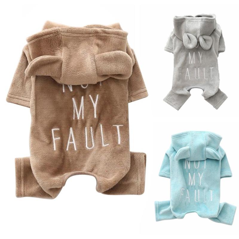 

Small Dog Clothes Soft Winter Pet Dog Four Legs Jumpsuits Pajamas Ropa Perro Coat Supplies Costume Pet Solid Color, Gray