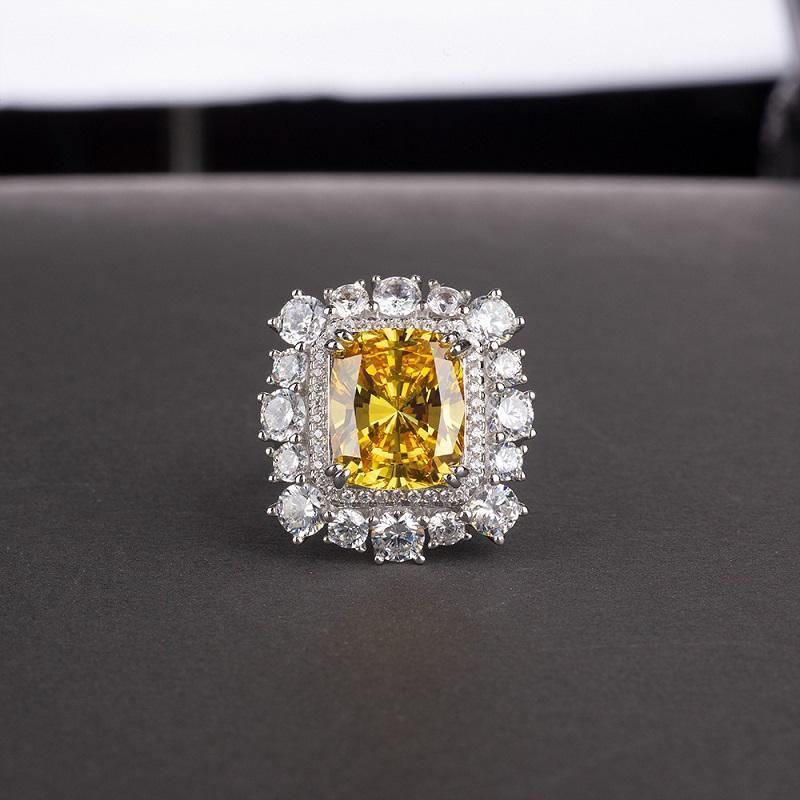 

Luxury Party Rings For Women Silver Color Ring Wedding Female Ring Gift Jewerly Accessories Yellow Blue + Zircon Rings1