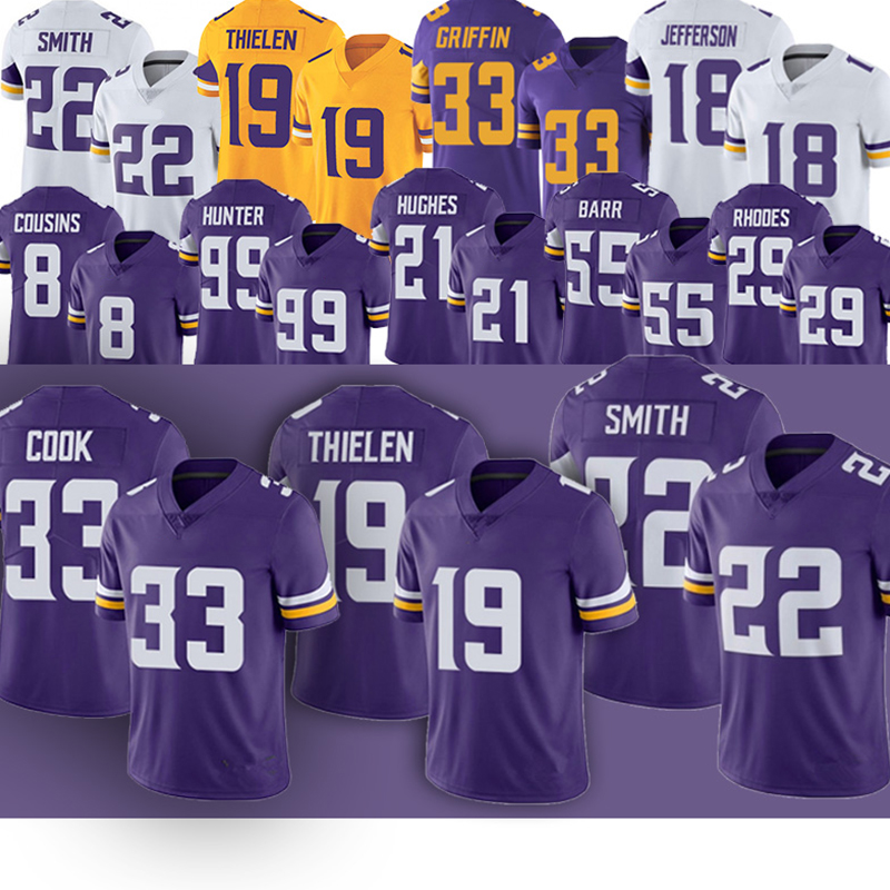 

Justin Jefferson 19 Adam Thielen 8 Kirk Cousins 33 Dalvin Cook Harrison Smith 55 Anthony Barr DANIELLE HUNTER Anthony Barr Football Jerseys, Men(wei jing ren)