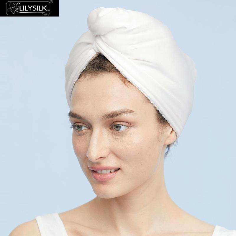 

LilySilk Fast Drying Hair Silk Cap Practical NEW Free Shipping Towel, White