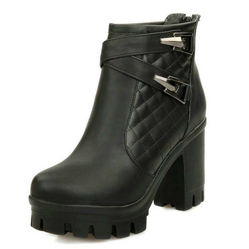 

I used to wear white zipper platform women's thick shoes plutonium ankle punk big-size motorcycle boots 34-43