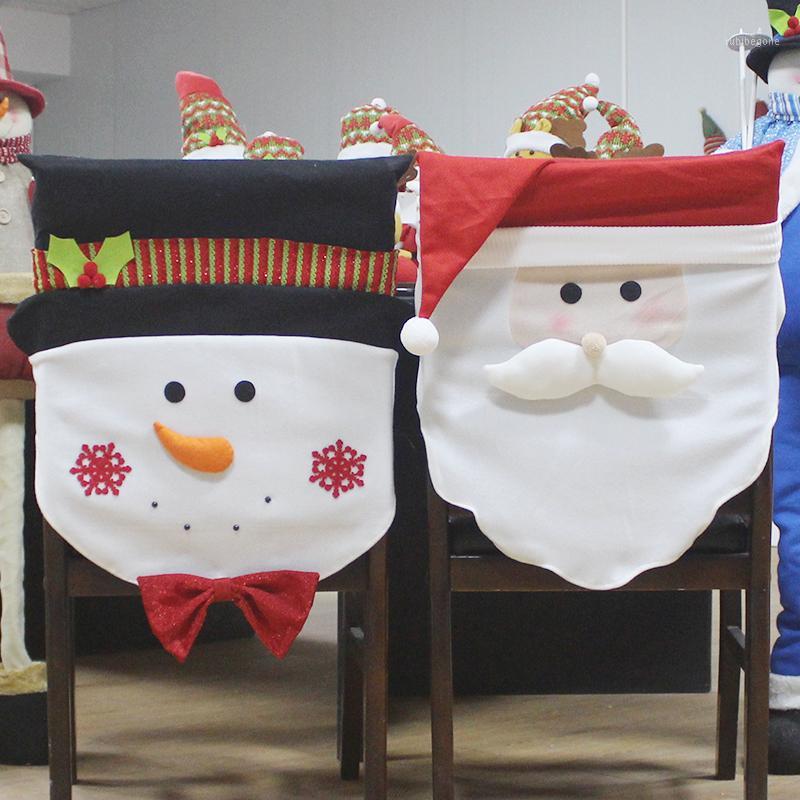 

2017 High Quality Santa Clause Hat Chair Back Cover Christmas Dinner Table Party Xmas New Year Decoration For HomemKitchen Decor1