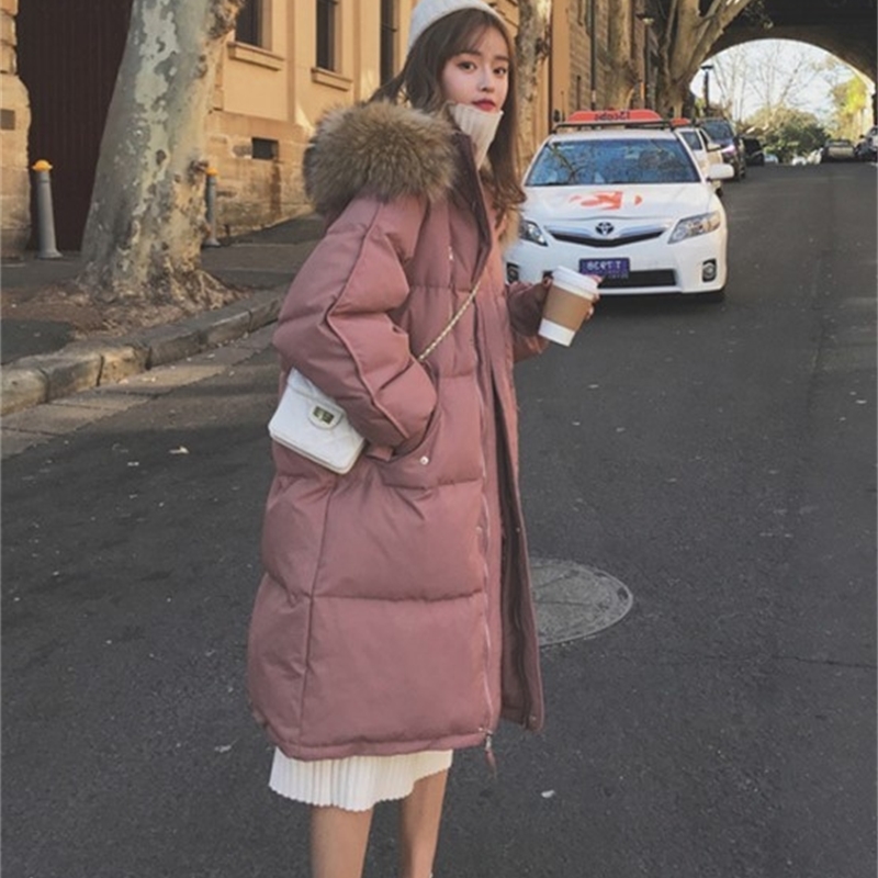 

suit-dressed Down cotton winter clothes jacket 2020 junior high school student loose long cotton-quilted background T2W9, Gray blue