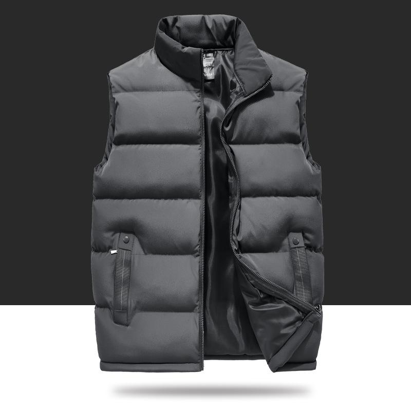 

Winter male jacket slim down cotton vests men sleeveless jacket men fashion Casual Solid Brand warm Vest Mens, Gray