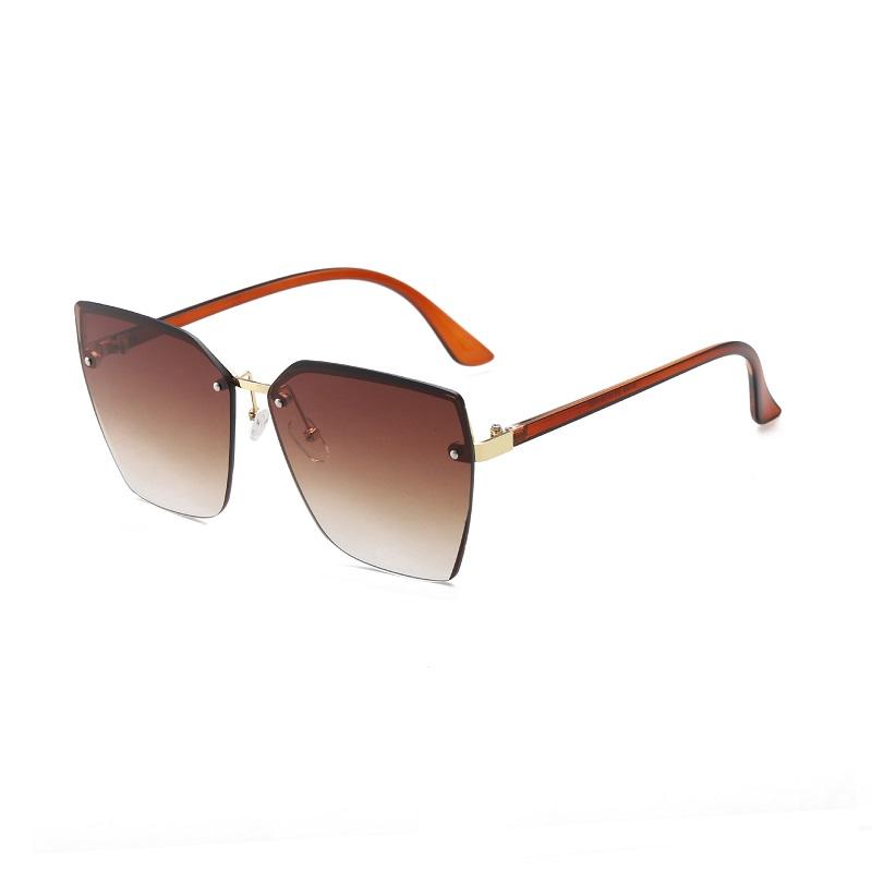 

Fashion Rimless Sunglasses Woman 2021 Square Sun Glasses Gradient Vintage Spectacle Luxury Gafas De Sol Mujer Man Kardashian
