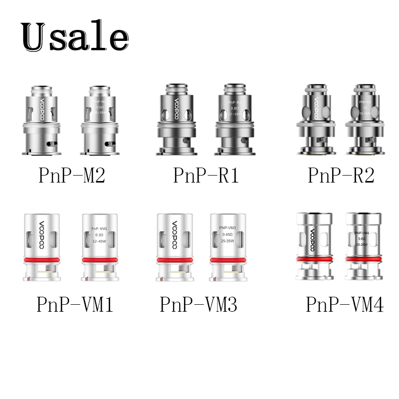 

5pcs/Pack VOOPOO PNP Coil 0.6ohm PnP-VM4 VM5 VM6 Mesh Coils PnP-VM3 PnP-VM1PnP-R1 R2 C1 Replacement Coil For Vinci Kit 100% Original