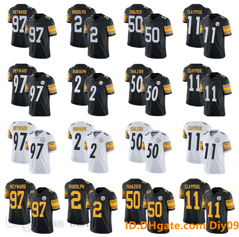 

PittsburghSteelersMen Women Kid Jersey 2 Mason Rudolph 97 Cameron Heyward 50 Ryan Shazier 11 Chase Claypool Je, Black;red
