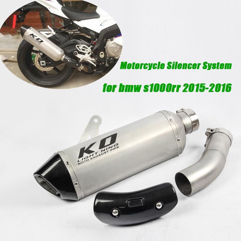 

Motorcycle Link Pipe With Exhaust Muffler Tip Tubes System Set Non-destructive installation for S1000RR 2020 20201