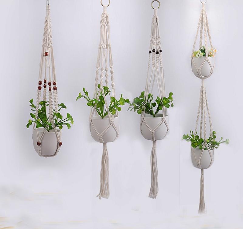 

Macrame Plant Hangers Indoor Outdoor Rope Planter Pot Hanger Holder Set of 4