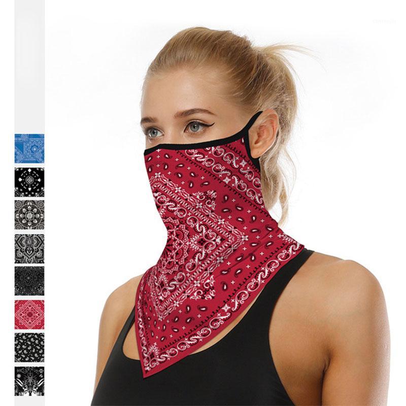 

Summer Outdoor Riding Mask Neck Protection Sunscreen Mask Motorcycle Earmuffs Silk Head Scarf Foulard Femme Facemask #061