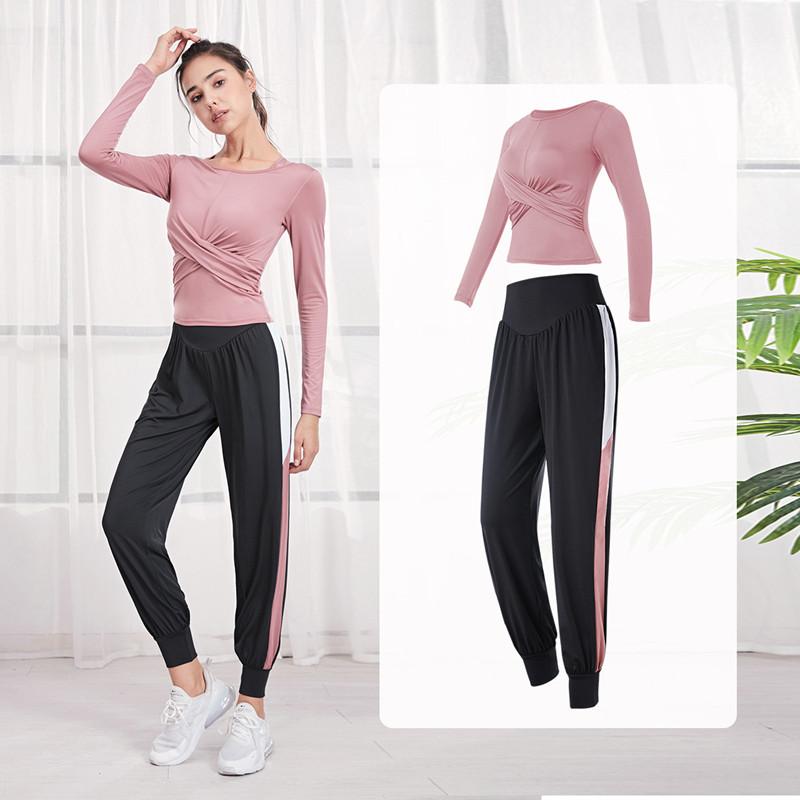 

Brand Pink Workout Yoga Set Women Sports Pants and Tops Gym Clothing Outfit Fitness Training Jogging Sports Suit 2pcs/set, Vtc10158