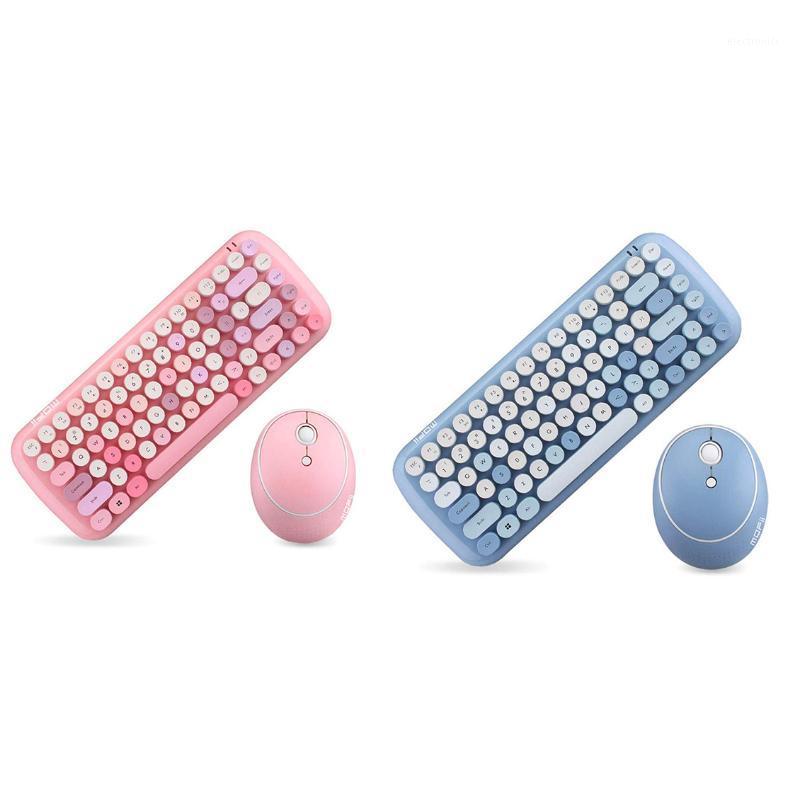 

MOFII Ferris Hand Office Mini Wireless Keyboard and Mouse Set Round Keycap Girl Heart Mixed Color Wireless Keyboard and Mouse1