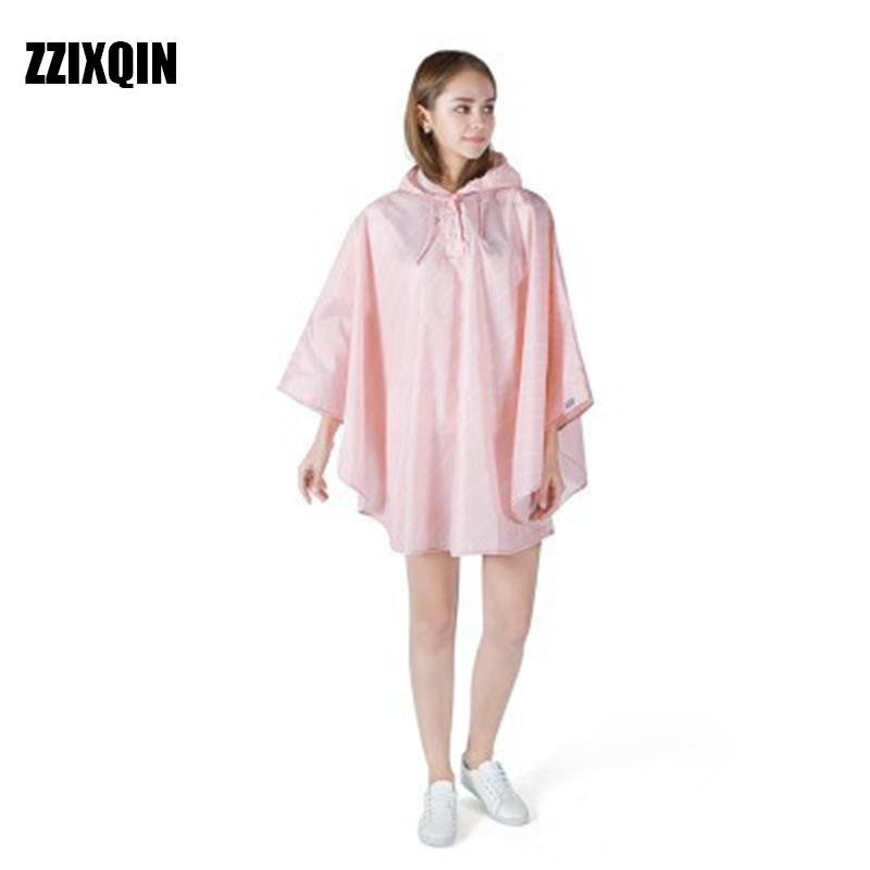 

ZZIXQIN 2020 Cycling Poncho Single Ladies Raincoat Fashion Bbat-sleeves Cloak Rain Gear adult Students on Foot