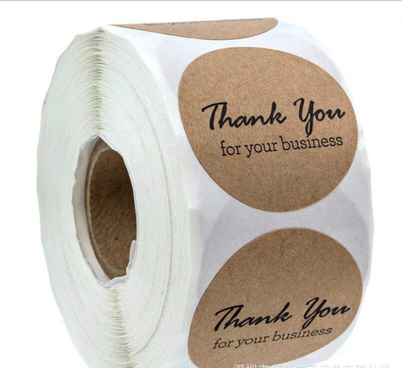

Gift Wrap 500pcs Cowhide Thanks White Background Sticker Holiday Decoration Label