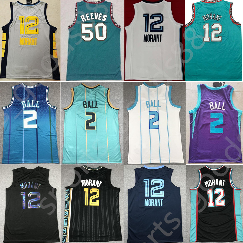

Ja 12 Morant LaMelo 2 Ball 10 Bibby Basketball Jersey Mens Shareef 3 Abdur-Rahim 50 Reeves Retro Green Shirt 2022 75th, Colour 14