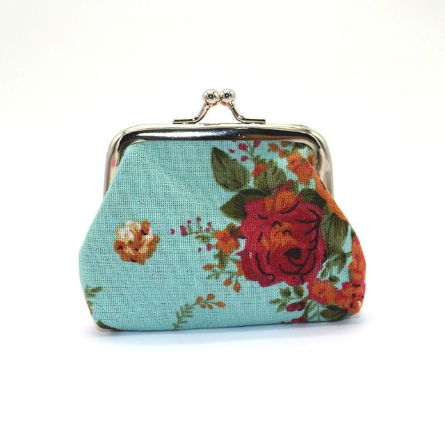 

Vintage Women Coin Purse Mini Wallet Small Flower Printing Hasp Wallet Cotton Fabric Female Girls Money Change Bag lqb-035