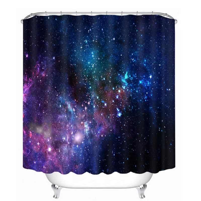 

3D Colorful Starry Sky Pattern Shower Curtains Football Bathroom Curtain Waterproof Thickened Bath Curtain Customizable