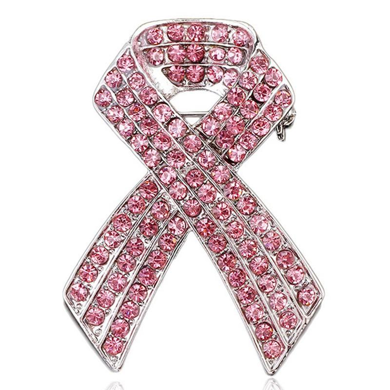

Pink Rhinestone Bowtie Brooches Breast Cancer Awareness Pin Ribbon Brooch Pin