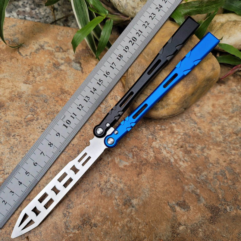 

Theone Balisong Cosmic Monster Butterfly Training Trainer Knife Not Sharp Aviation Aluminum Color Mixing Handle Nautilus Squid Hom EX10 Basilisk Swing Jilt Knives