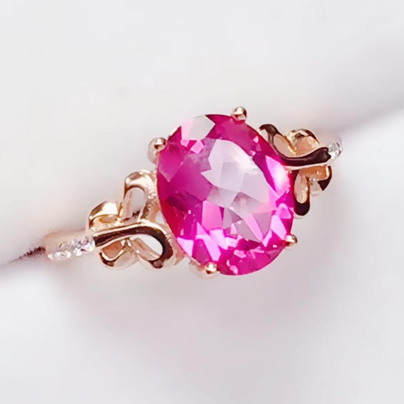 

Cluster Rings Natural Real Pink Topaz Butterfly Ring Per Jewelry 7*9mm 2.5ct Gemstone 925 Sterling Silver Fine T207288, Golden;silver