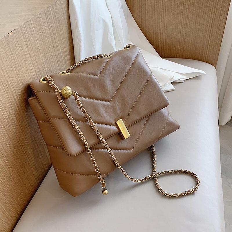 

FUNMARDI Fashion Chain PU Leather Crossbody Bags For Women Bag 2021 New Trend Shoulder Bag Ladies Brand Design Handbags Female, Beige