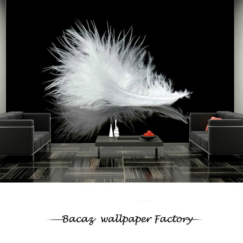 

Large 3D White Feather Wallpaper Murals for Sofa Background Living Room 3D Wall Mural Wallcovering Photo Papel Murals, 3d-material 3