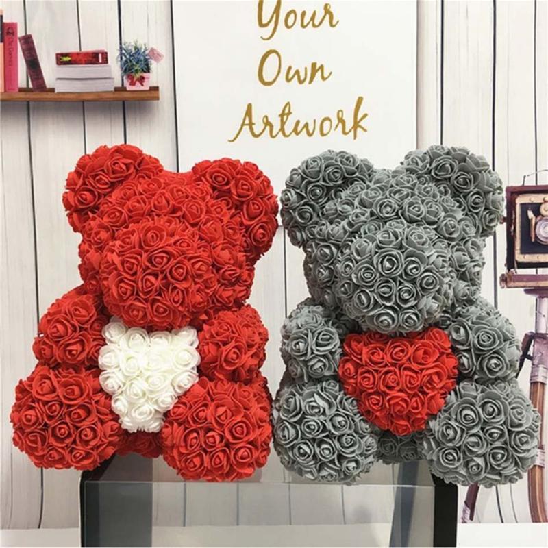 

Teddy bear roses Flower 40cmGirlfriend Anniversary Christmas Valentine's Day Gift Birthday Present For Wedding Party Decoration1, 25cm