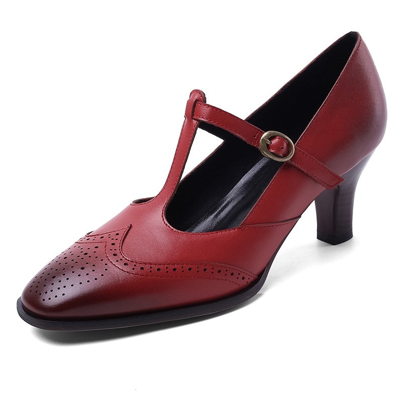 

2021 New Arrival Female Basic T-tied Spring Genuine Leather Women Shoes Round-toe Design Brand-rash Pcfh, Black