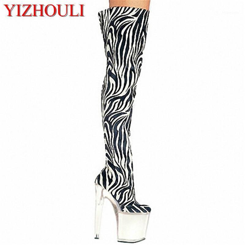 

20cm High-Heeled Shoes Strap Tall Boots Platform Clubbing Exotic Dancer Boots Hasp 8 Inch Sexy Womens Gladiator Thigh High1, 01